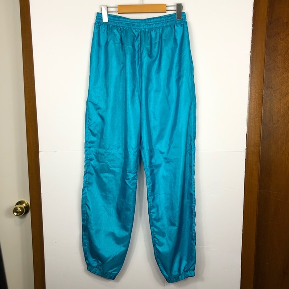 Pants - Vintage 90s Electric Blue Windbreaker Pants Sz M